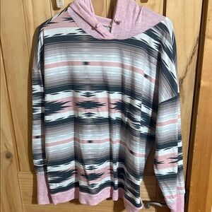 Avery Pink Aztec Hoodie